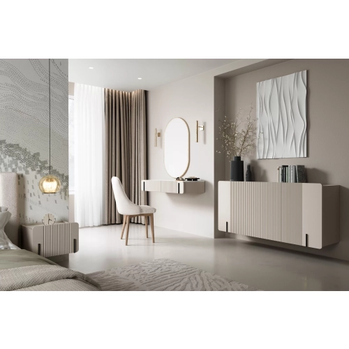 Komoda Malmi 150 cm wisząca - kaszmir / crema bianca / czarny